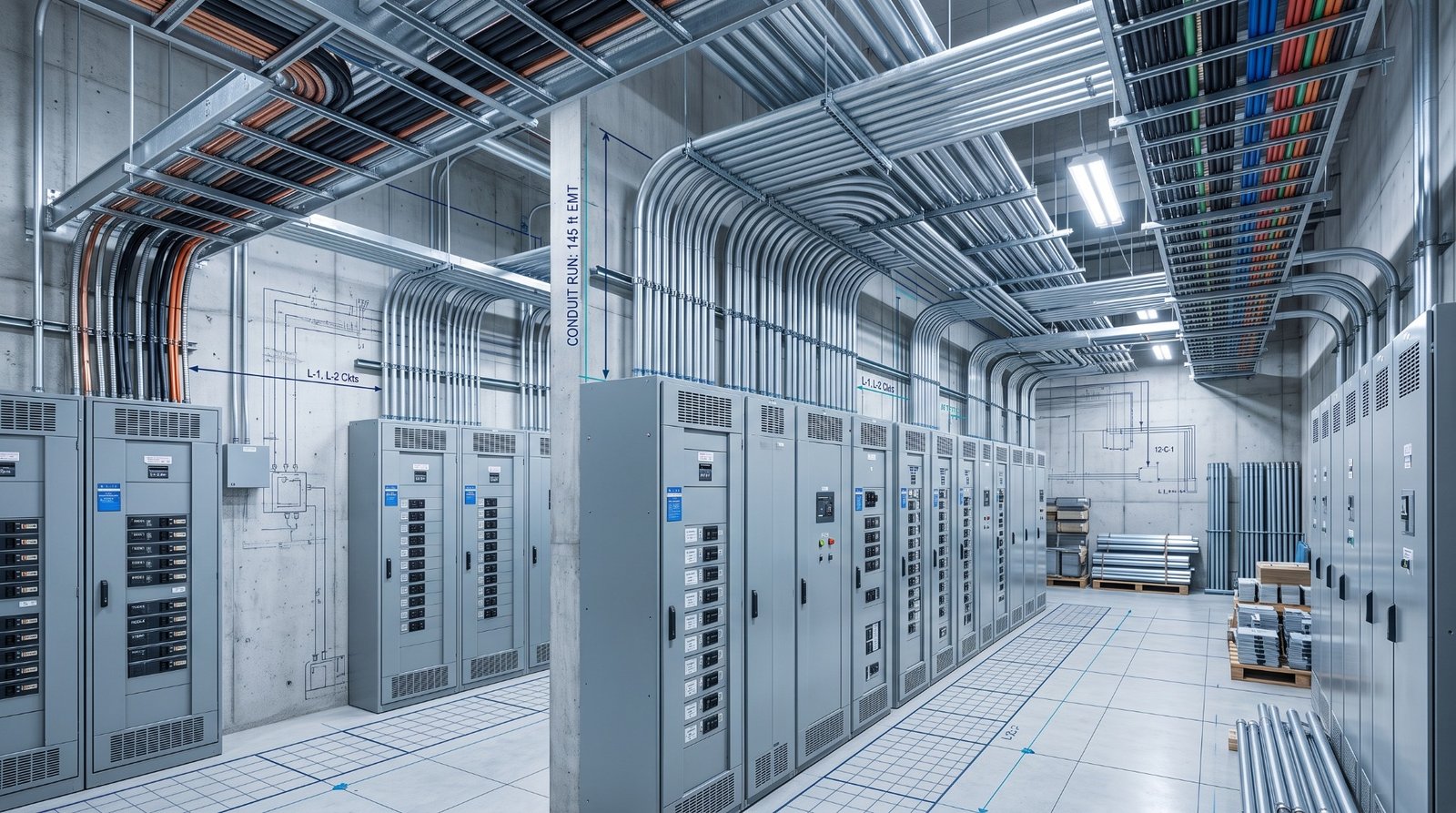 Commercial electrical estimating and power distribution takeoff plans