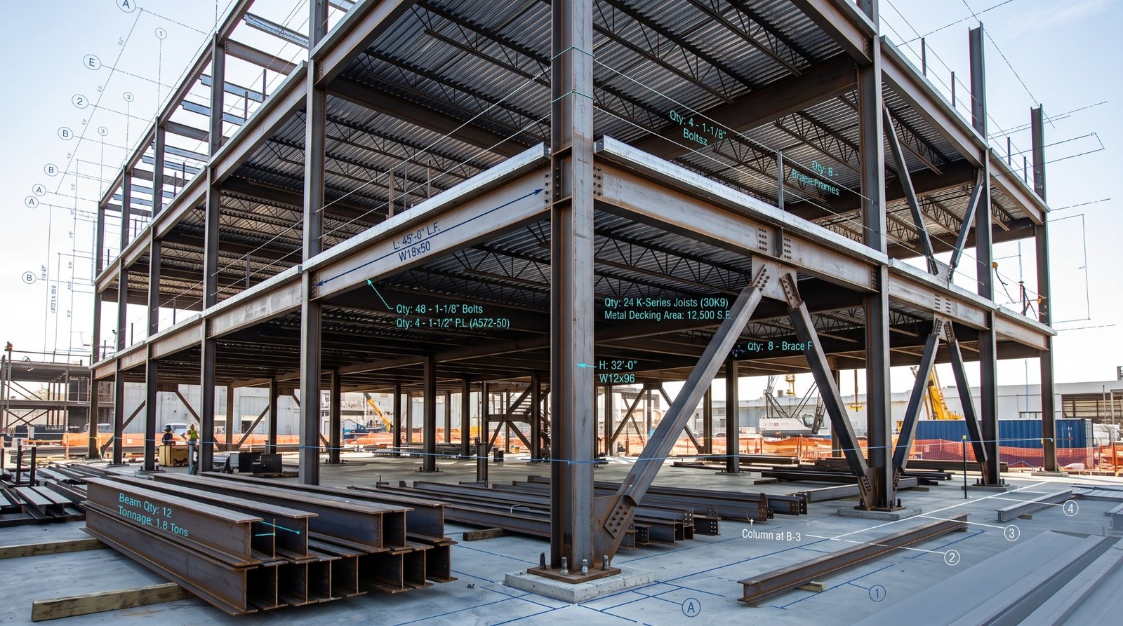 Commercial construction blueprint estimating plan and cost schedule review